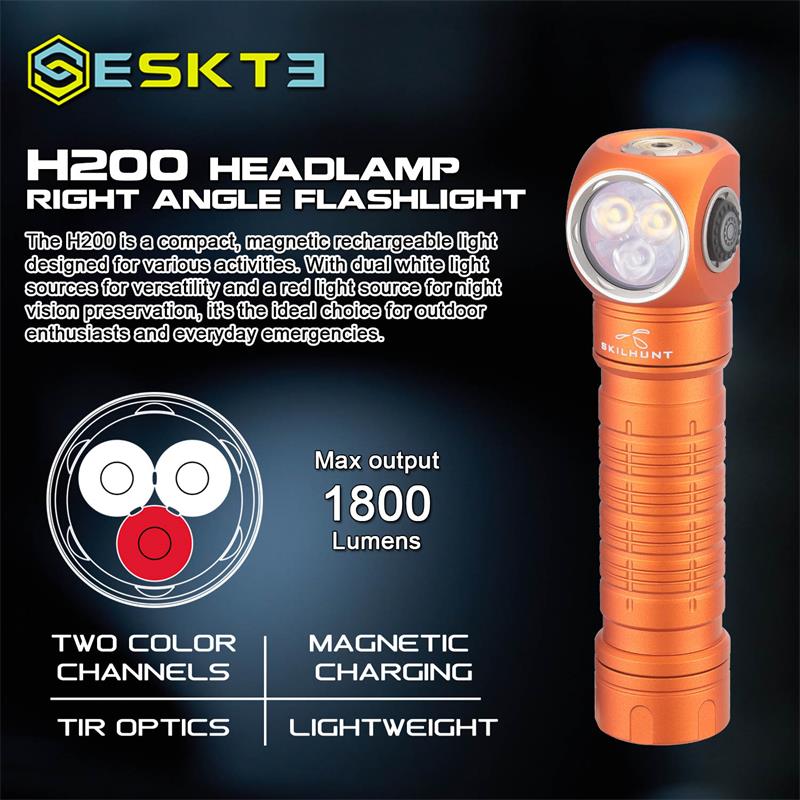 H200 - Dual-Channel White/Red Headlamp