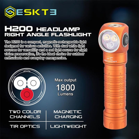 H200 - Dual-Channel White/Red Headlamp