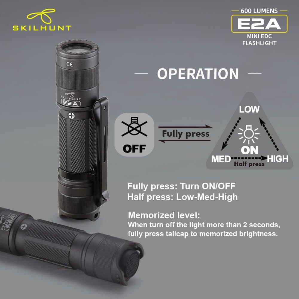 E2A – 600 Lumens - AA/14500 Compatible - TIR Optic Lens